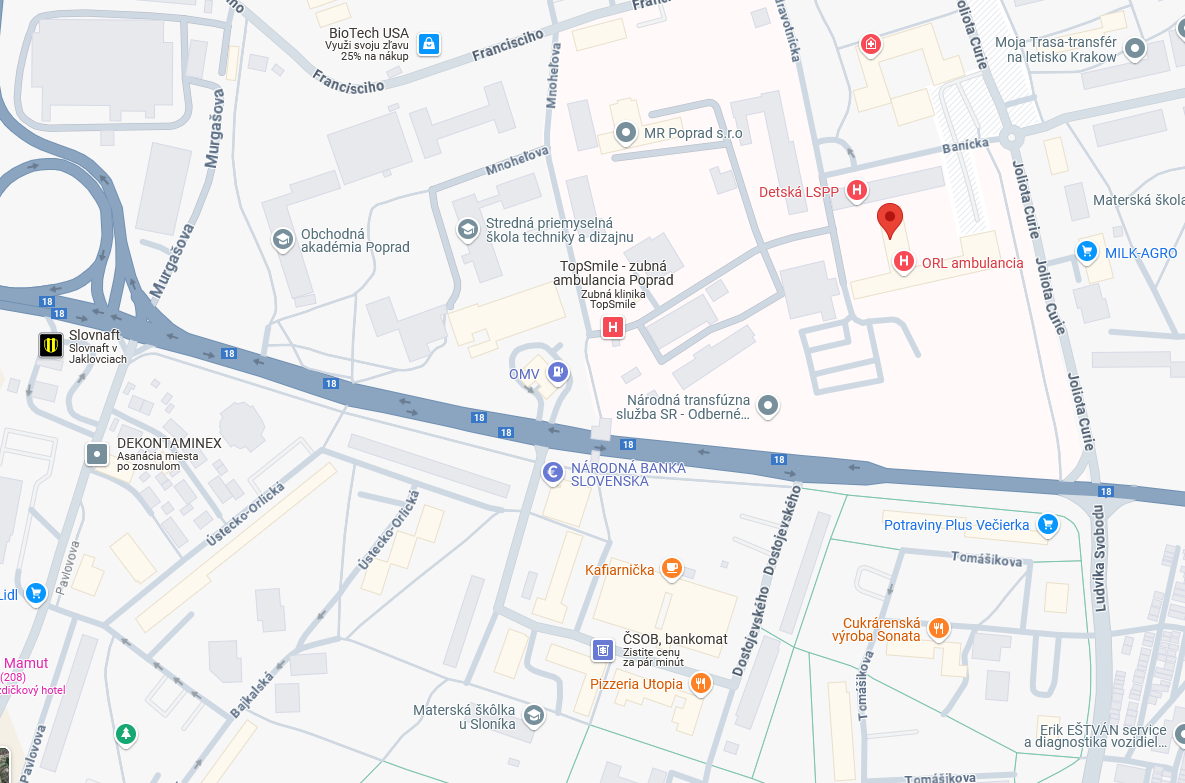 mapa - Poprad